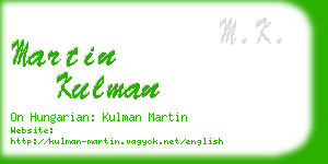 martin kulman business card